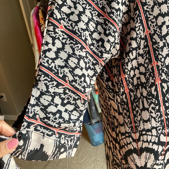 Umgee unique print dress with tie sleeves, fully lined, size small - Picture 3 of 13